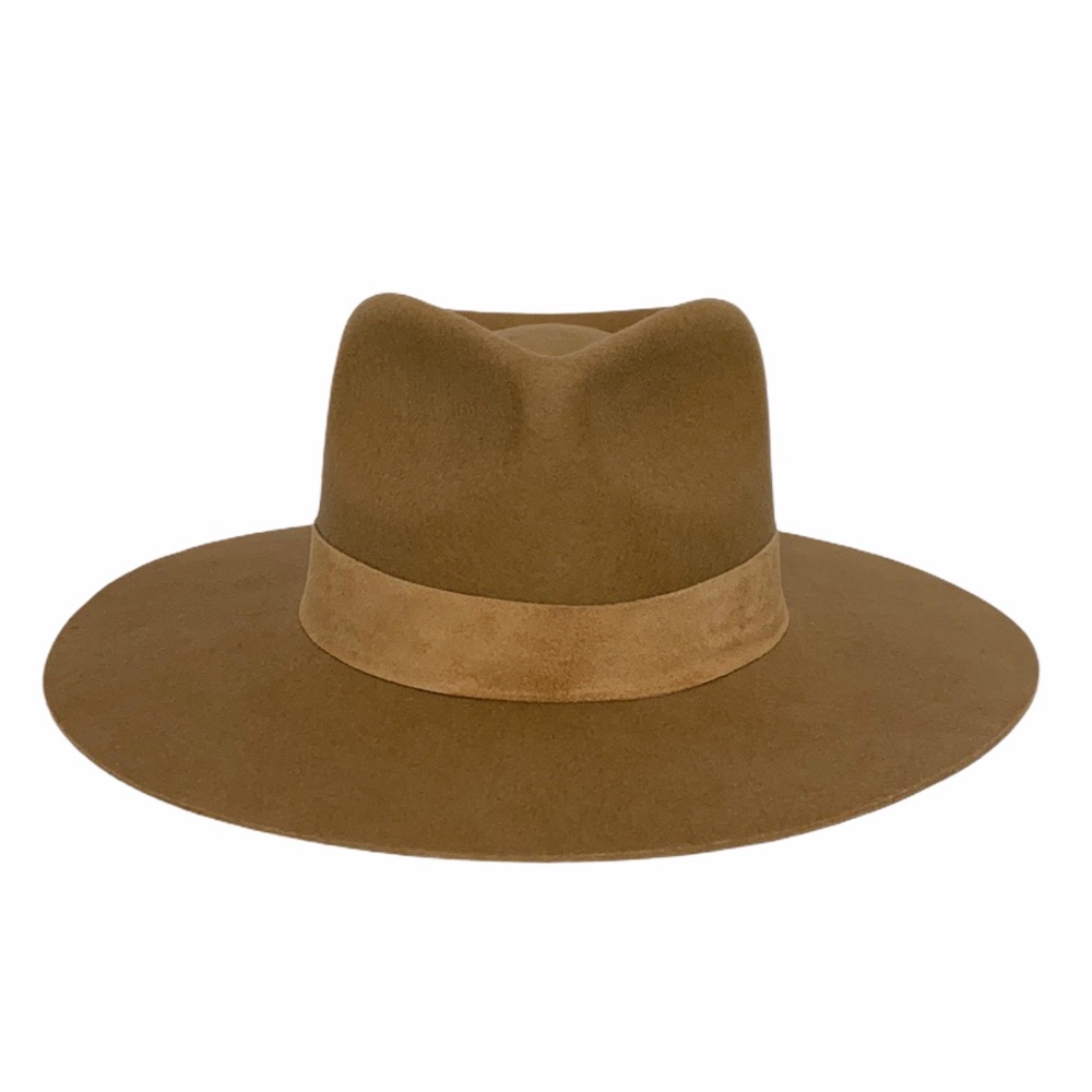Lack Of Color Wide Brim Fedora in Camel Brown